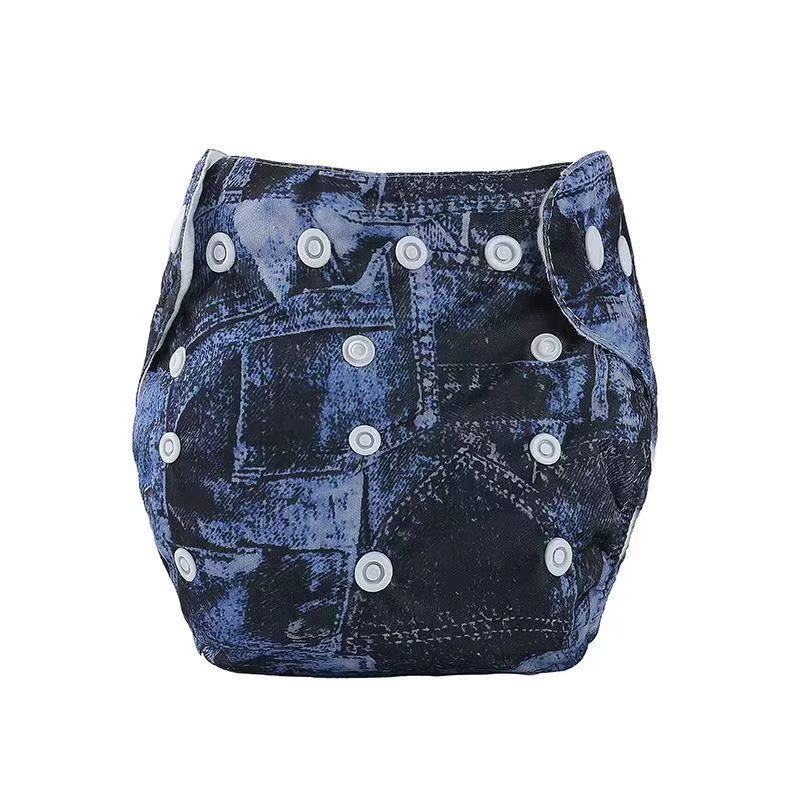 3pcs/lot Baby Cloth Diaper Reusable Washable Printed Infant Nappies Adjustable Diaper Cover with Star Prints Suede Inner Cloth