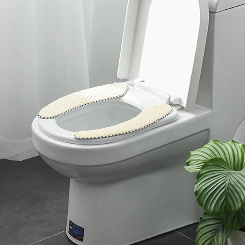 Badkamer Wc Zitkussen Closestool Wasbare Soft Warmer Mat Pad Toilet Seat: Beige / Style 2