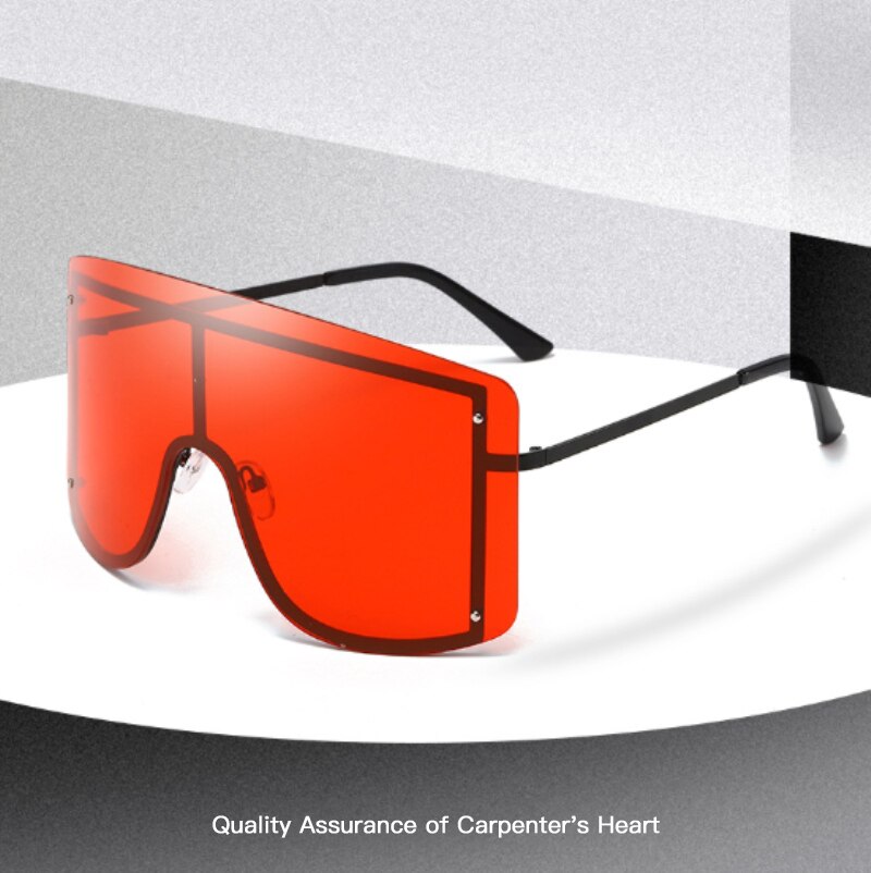 Gafas de sol de gran escala a prueba de viento, marco de Metal ultraligero, de una pieza, para conducción al aire libre, protector solar, adelgazantes, marco de Simple