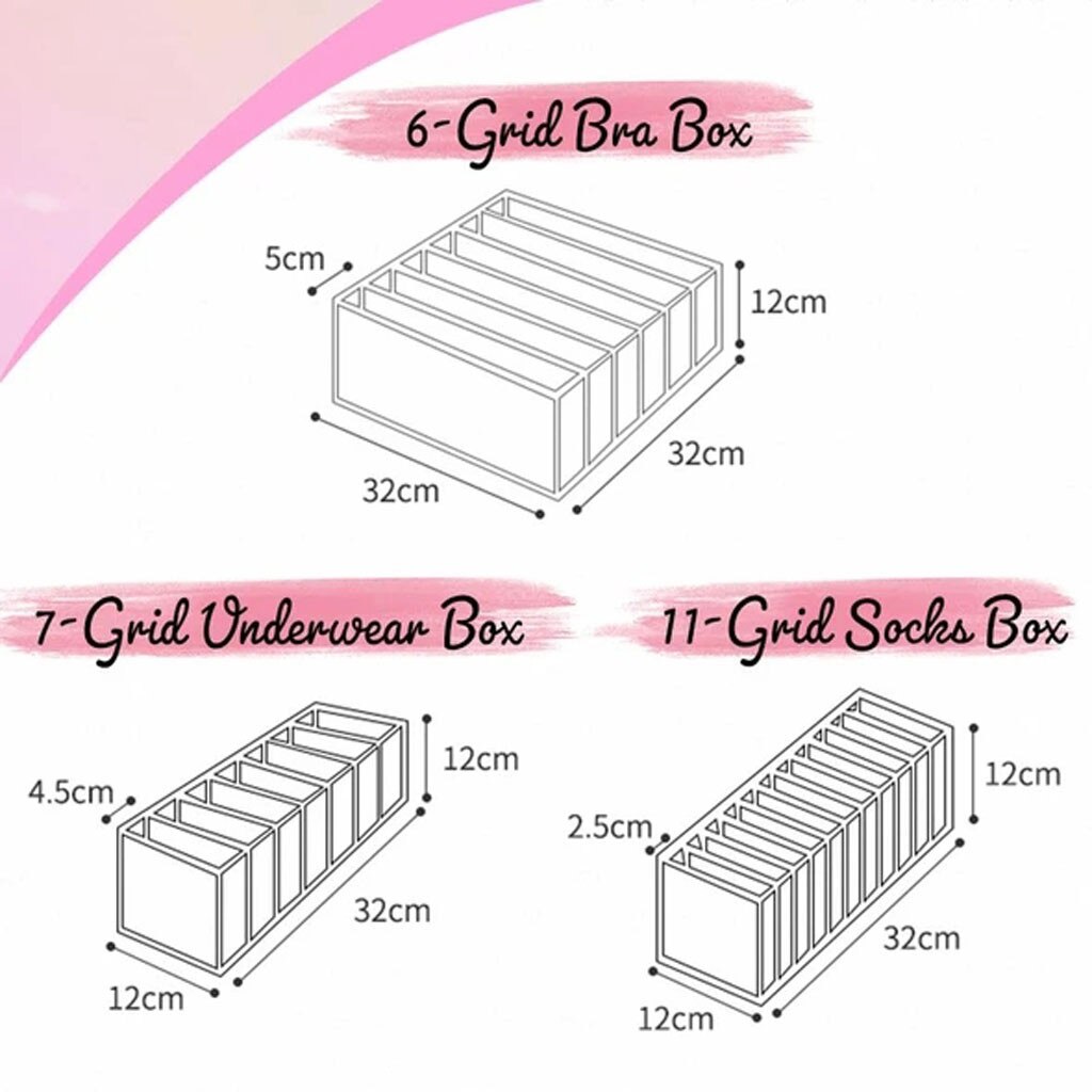 Bra Storage Boxes Underwear Clothes Organizer Drawer Nylon Divider Closet Organizer For Folding Ties Socks Shorts Organizer#ab