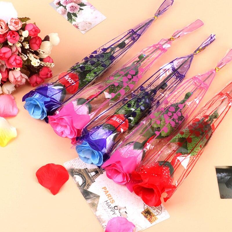 Led romantische gloeiende roos simulatie lichtgevende bloem plastic roos speelgoed voor meisjes valentijnsdag feest huisdecoratie doe-het-zelf knutselspeelgoed
