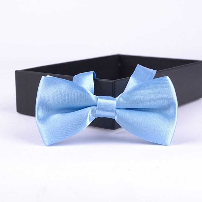 Solid Parent-Child Bow tie Charming Kids Pets Adult Family Butterfly Satin Party Dinner Wedding Cute bow tie Accessory: Kid Light Blue