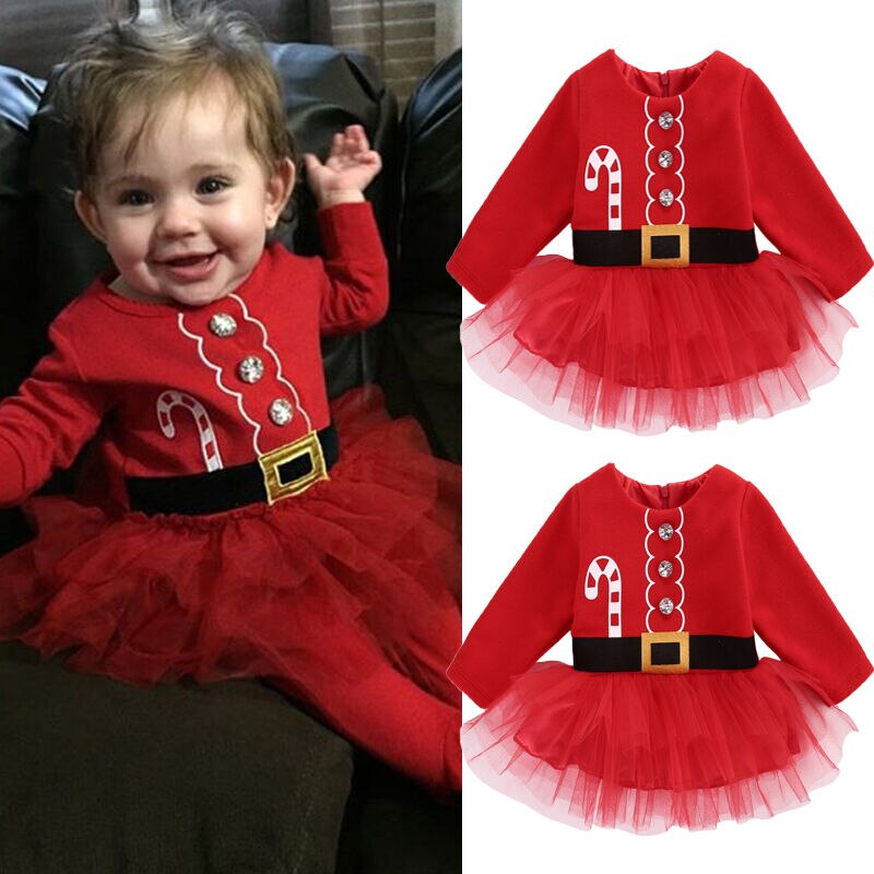 Disfraces navideños para bebés, vestidos de Papá Noel, tutú de tul para , ropa de Navidad para niñas