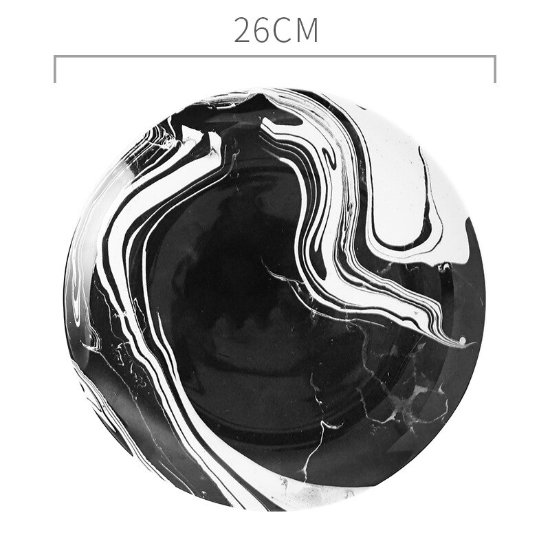 Płyta ceramiczna styl skandynawski kreatywne naczynia stek talerz śniadaniowy oryginalny projekt domowe okrągłe zastawa stołowa ins przybory kuchenne: f-10 cal