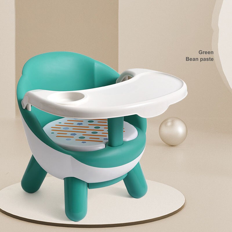 Kids Dining Chair with Plate Cute Baby Eating Chair Dining Back Call Called Chair Baby Plastic Chair Stool: Green