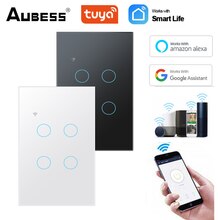 Tuya Wifi Smart Light Touch Switch 1/2/3/4 Gang 100-250V Tuya Smart Life APP Remote Control Work With Alexa Google Home