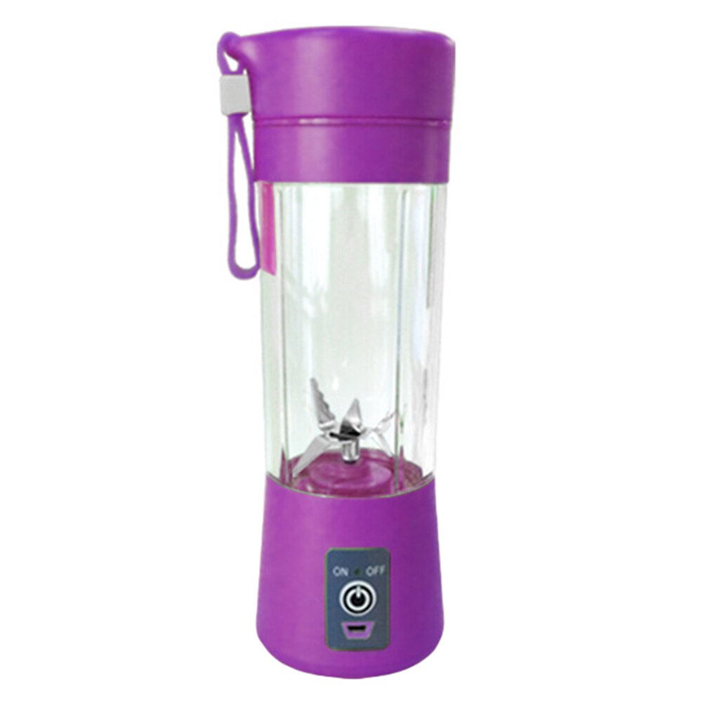 Verkoop! Aankomst 400Ml Draagbare Blender Usb Oplaadbare Fruit Groente Sap Cup Fles Mixer: Paars