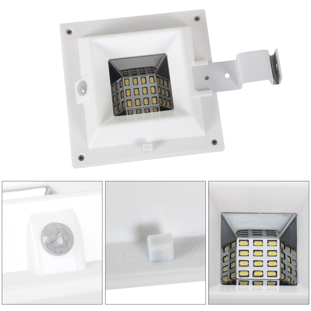 T-SUNRISE 12 LEDs Solar Gutter Light with Motion Sensor Outdoor Lighting Spotlight Solar IP44 Waterproof For Street Yard Path