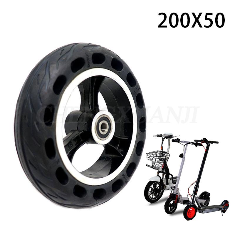 200x50 solid wheel Explosion-proof Electric Bike Scooter tyres 8 inch Motorcycle Solid Tires Bee Hive Holes