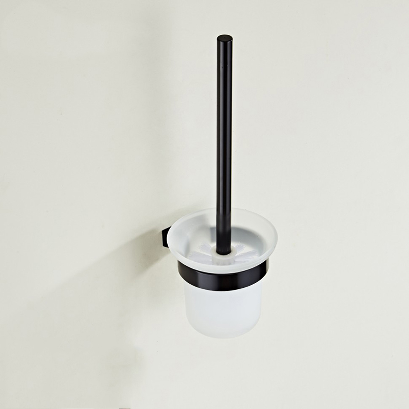 Nail Gratis Badkamer Accessoires Wandmontage Zwarte Ruimte Aluminium Badkamer Wc Borstel Houder Wc Schoonmaken