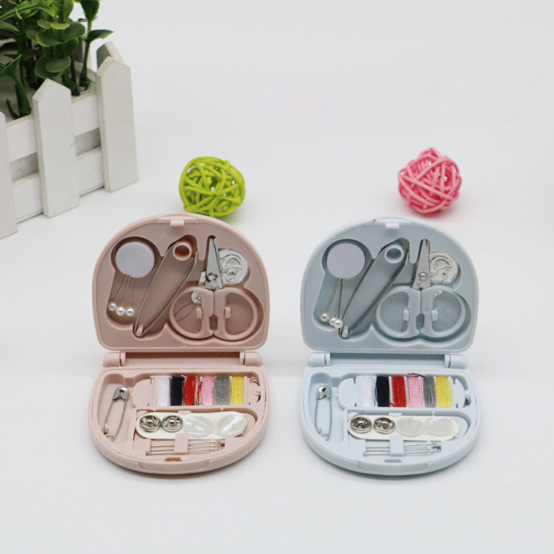 Portable Travel Mini Sewing Kit Buttons Pins Storage Boxes HandmadeScissor Thimble Needle Threads Box Set DIY Sewing Tools