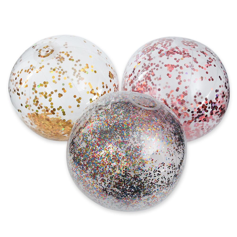 16 tommer glitter oppustelig badebold svømmebassin vandspil ballon sommer sport vand sjov legetøj bolde