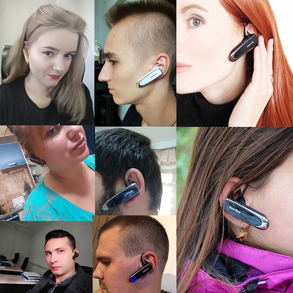 Bee-auriculares inalámbricos con Bluetooth V5.0, cascos manos libres con micrófono CVC 6,0 para música, para negocios y conducción, 22H