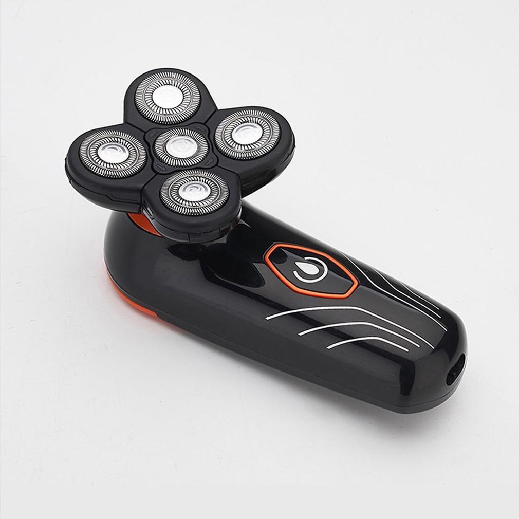 Rechargeable Waterproof Self-Care Head Shaving Razor 5-Head Waterproof Floating Shaving Blade Razor Men Electric Shaver
