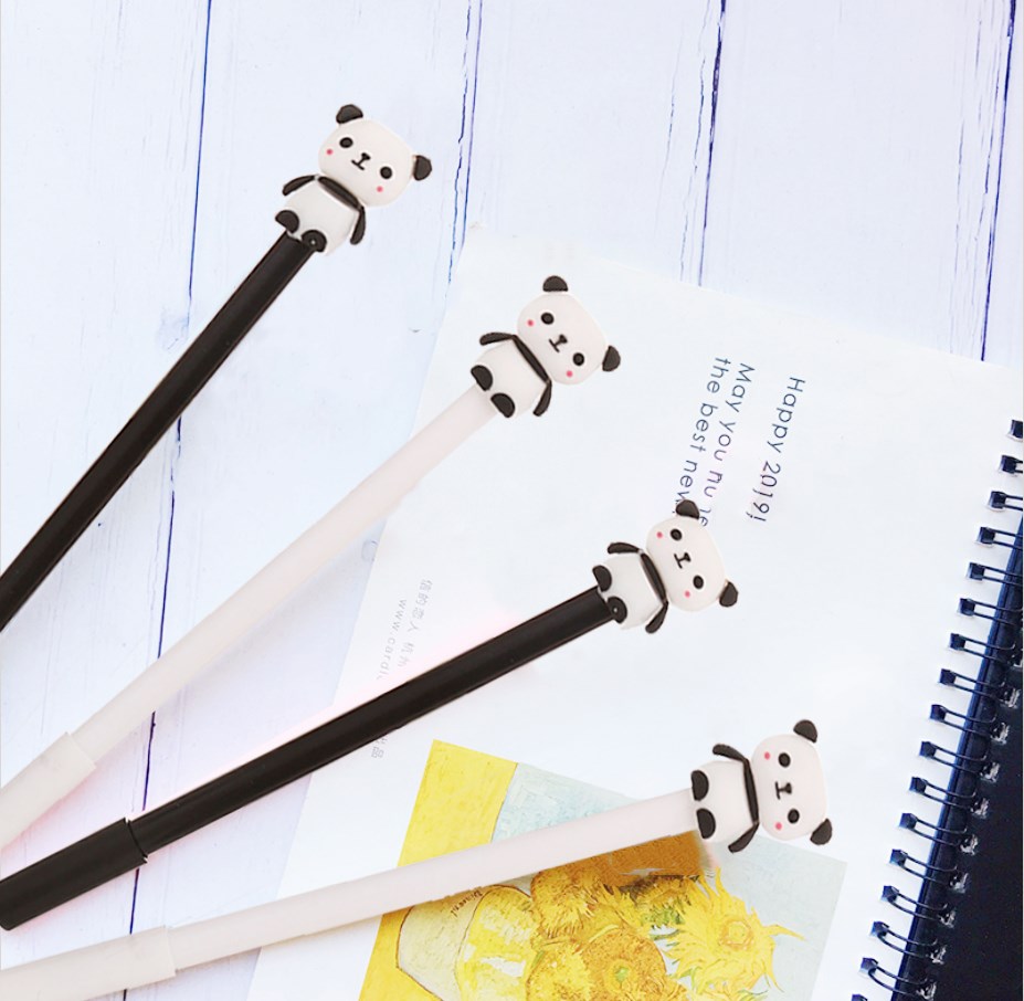 2PCS/set cute cartoon panda gel pens, school office stationery, children pens