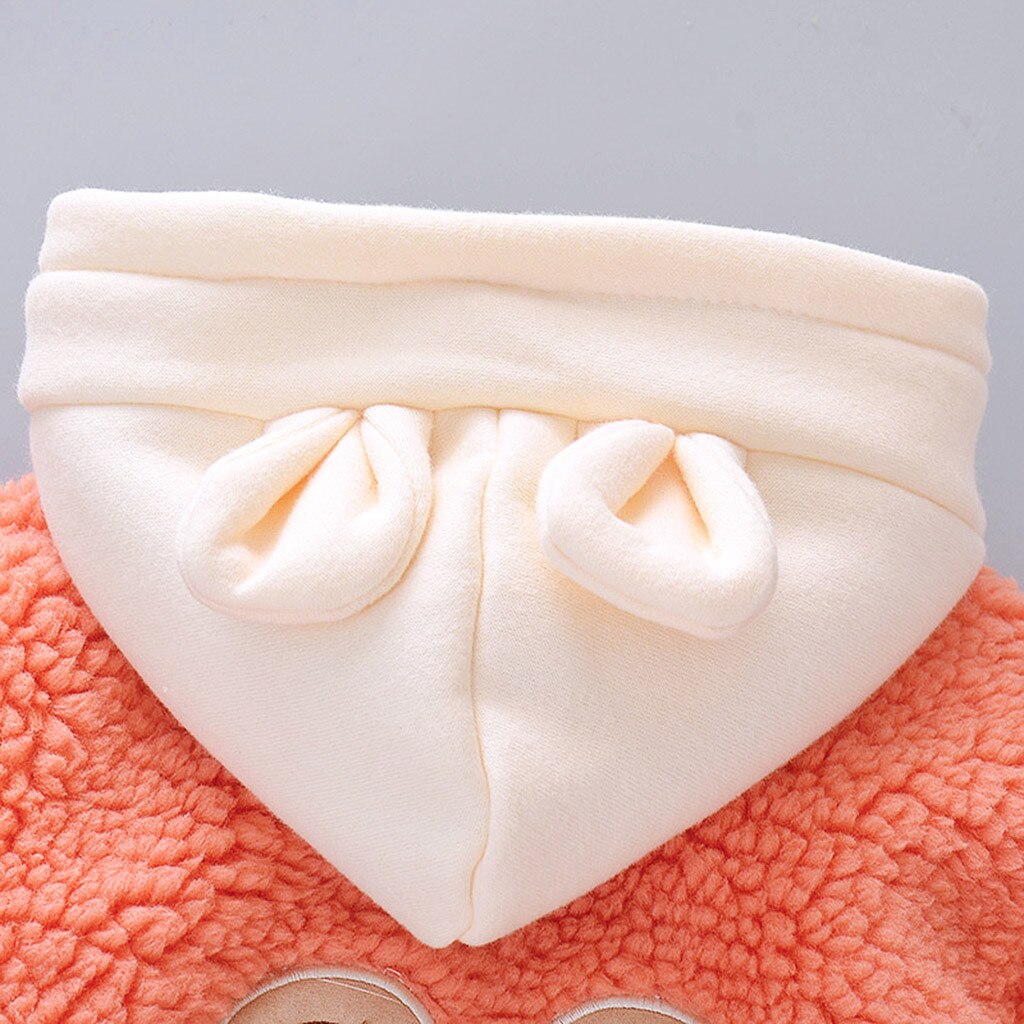 Cute Baby Ear Coat Autumn Winter Fleece Children's Sweaterr Boys And Girls Hoodie Jacket Baby Girl Winter Coat Color Matching