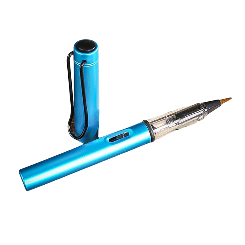 Bolígrafo de acuarela, bolígrafo de agua suave, bolígrafo de Metal, varilla de aluminio, tinta recargable, pintura en , dibujo y caligrafía, suministros de arte: Blue