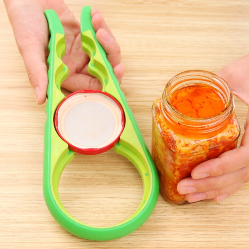 Opener voor Bier Fles Jar Opener Keuken Koken Gadgets Accessoires 4 in 1 Handige Anti-slip Kan Deksel Schroef opener Fles