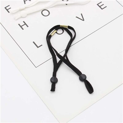 100 stuks elastisch naaiband voor maskers met een verstelbare gesp van ijzer, elastisch oorluskoord voor maskers, oorwarmerkoord, doe-het-zelfbenodigdheden: Zwart ijzer / 100 stuks