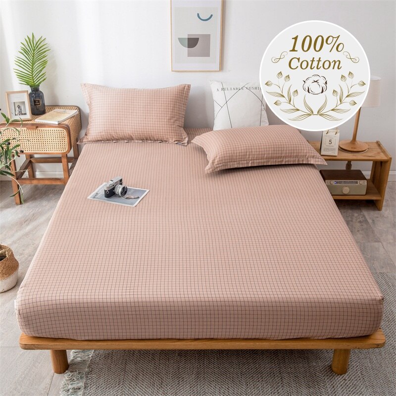 Drap-housse J100 % coton avec bande élastique, drap-housse de luxe géométrique, taille Queen, drap de lit simple, King Size: 3 / 1 Piece 180x200cm