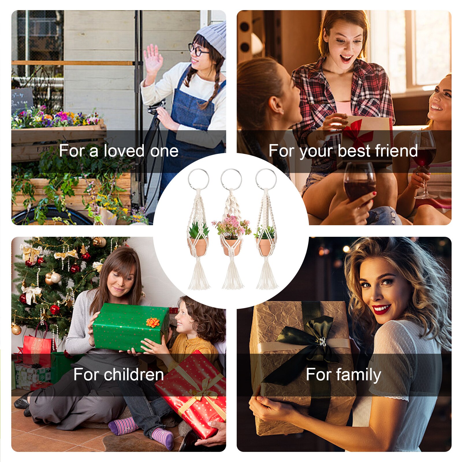 Macrame Plant Hanger Baskets Flower Pots Holder Balcony Wall Hanging Planter Decor Knotted Lifting Rope Home Garden