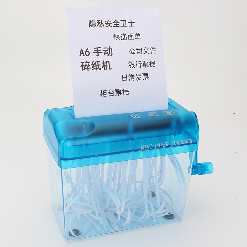 1 pcs Mini Blue Shredder Crusher Destroyer Paper Documents Cutting Machine