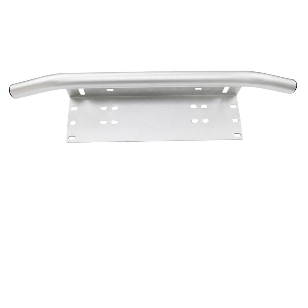 Universele Voorste Nummerplaat Beugel Bumper Frame Beugel Houder Bull Bar Stijl Voor Offroad Lichten Bar Led Suv Truck pick: Zilver
