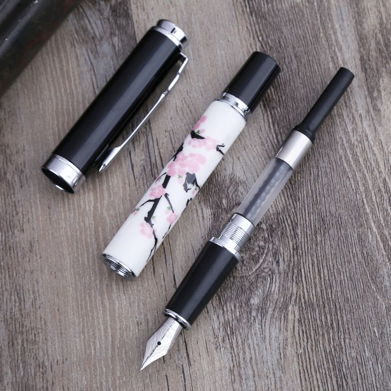 Plum Blossom Pattern Fountain Pen Medium Nib 0.5mm Business Supplies For School Student Fountain Pen