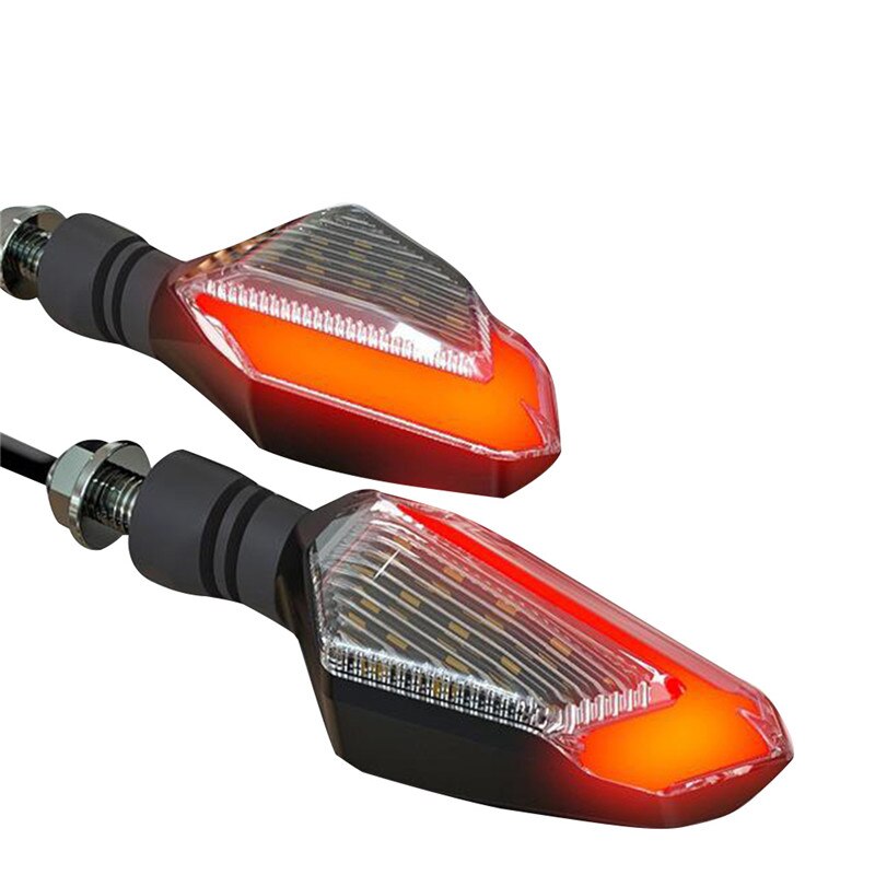 Universal Irregular Shape Motorcycle LED Warning Light Daytime Indicator Running Light Motorbike Night Driving Traffic Light: Red