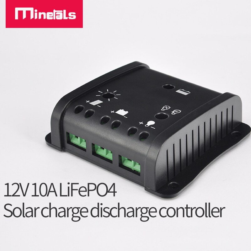 12V 10A Solar energy charge discharge controller PWM solar charge controller Li ion LFP4 Lead-acid controller: 12V 10A LiFePO4