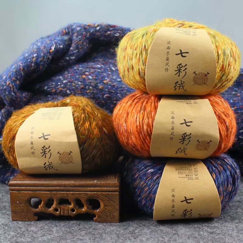 Varmt farverigt tykt garn alpaca uld håndstrikke tørklæde nål diy bomuld hæklet tråd