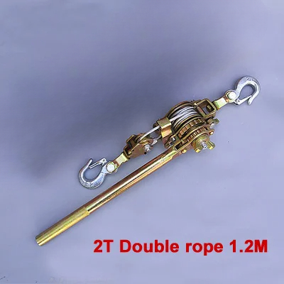 2T Hook Cable Puller Multifunctional Wire Tensioner Hand Winch Puller For Agriculture Garden Manual: GOLD