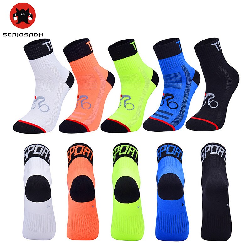 SCRIOSADH Unisex skarpety rowerowe Mesh oddychająca elastyczna pot absorpcja rower bieganie maraton Outdoor Fitness sport Stocking