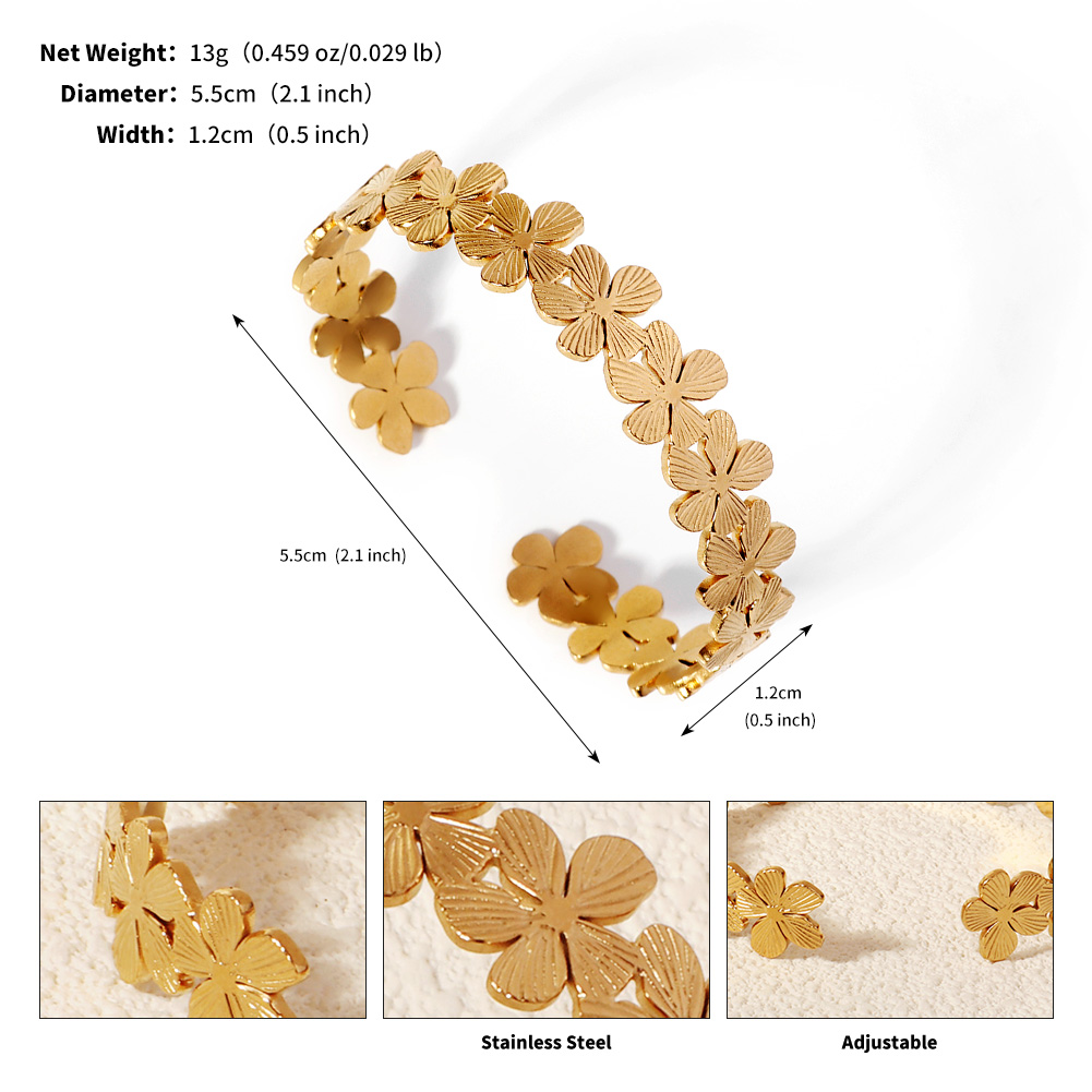 Gold Titan Offene Armreif 18K Edelstahl Party Hochzeit Armreifen Für Frauen Hand Schmuck Elegantes: Silber überzogen