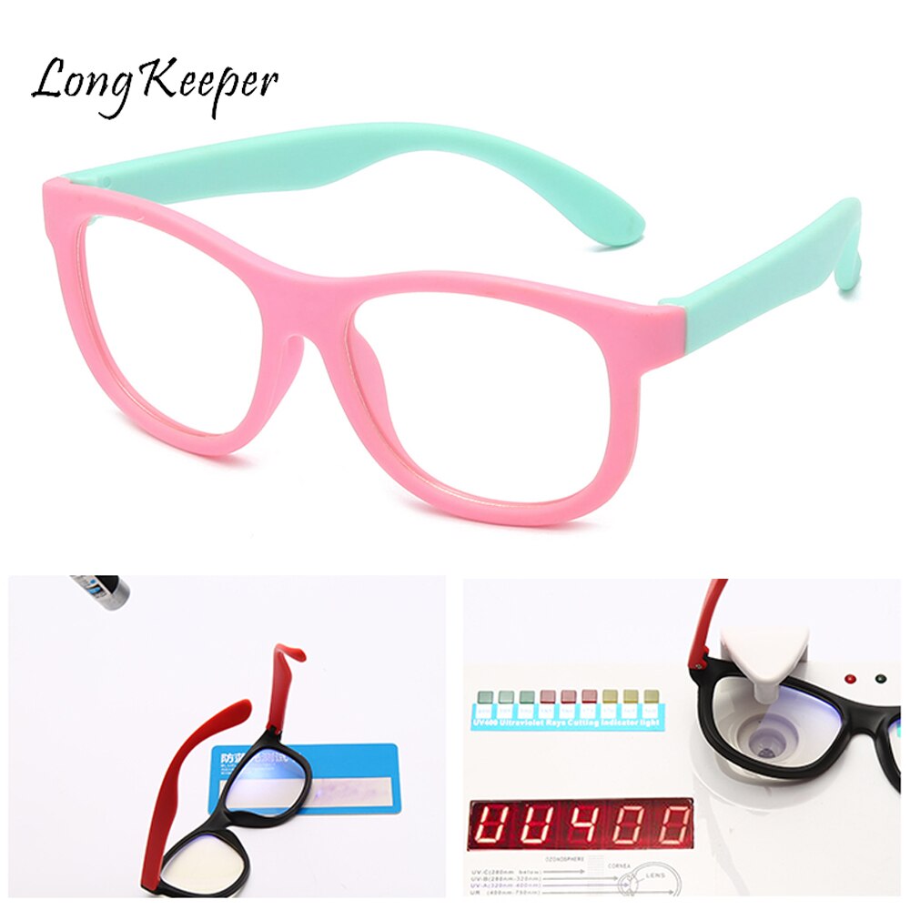 Square Glasses Kids Anti Blue Light Blocking Optical Frame Children Eyeglasses Girl Boy Clear lenses UV400 Anti Glare