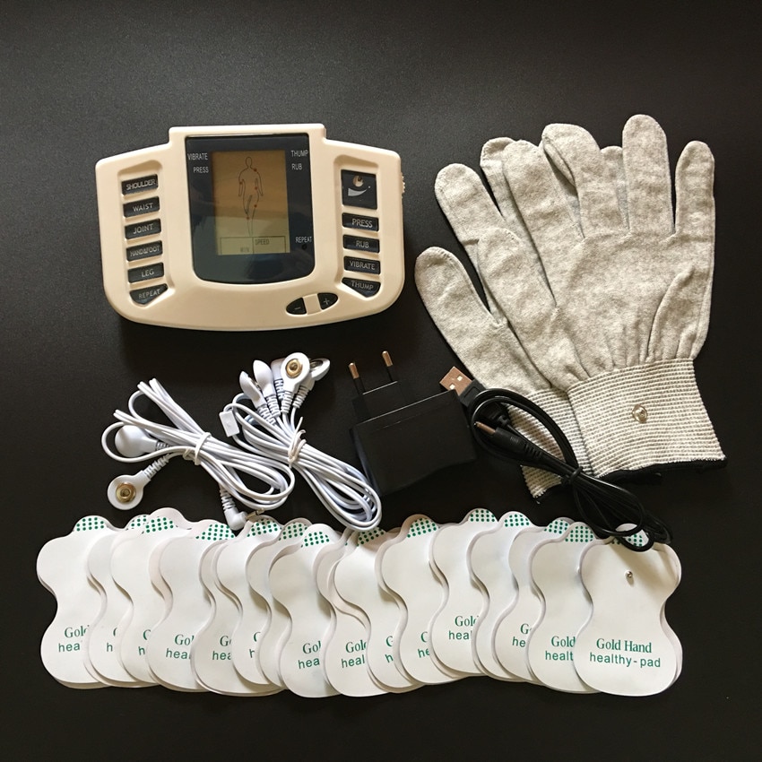 JR-309 gezondheidszorg Rheonome Full Body Relax Muscle Therapy Massager, Pulse tientallen Acupunctuur met 16 pads + handschoenen