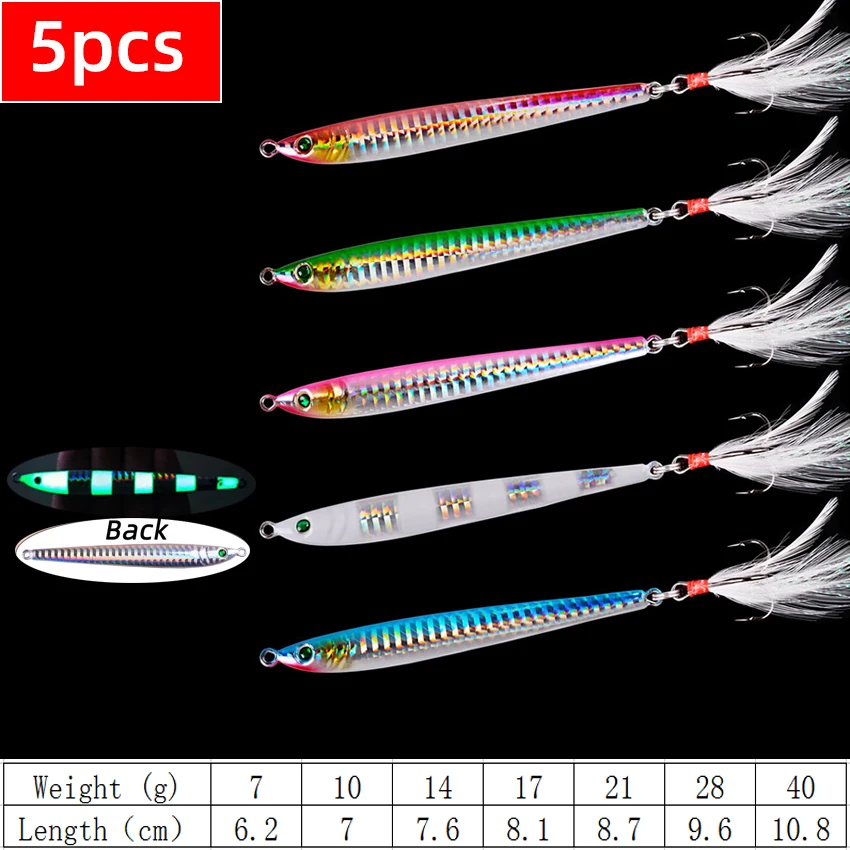 5/10 stücke Metall Angeln Lockt Langsam Cast Löffel Jigs Angeln Locken set 7G 10G 17G 21G 28G 40G Crankbait Jig Wobbler Köder Meer Pesca