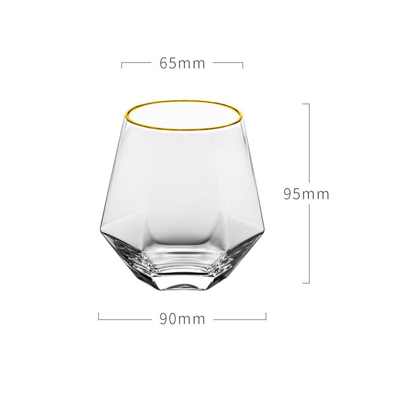 Geometrisk sekskantet vandkande glas kop bakke sæt gennemsigtig juice krukke hjem køkken drikke sæt vandflaske glas kopper: Kop