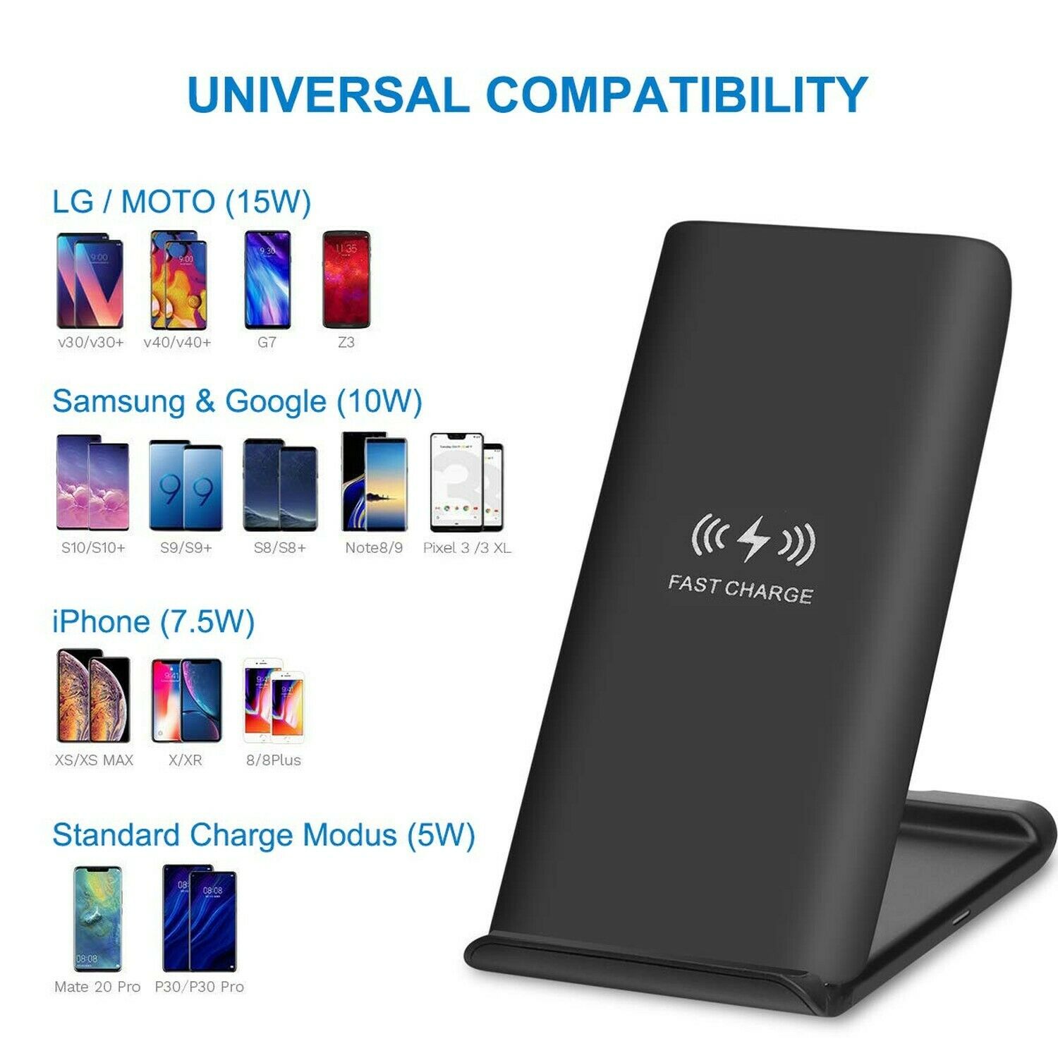 15W Draadloze Oplader Opvouwbare Snelle Opladen Pad Voor Iphone 12 11 Pro Xr Xs X 8 Samsung S21 S20 s10 Usb C Qi Station Telefoon Houder