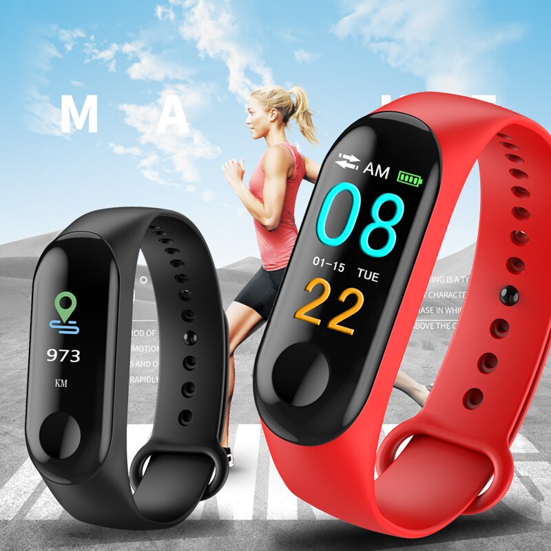 Smart Bracelet Blood Pressure M3 Fitness Tracker Watch IP67 Swimming Waterproof Tracker Heart Rate Monitor Smartband Men Women