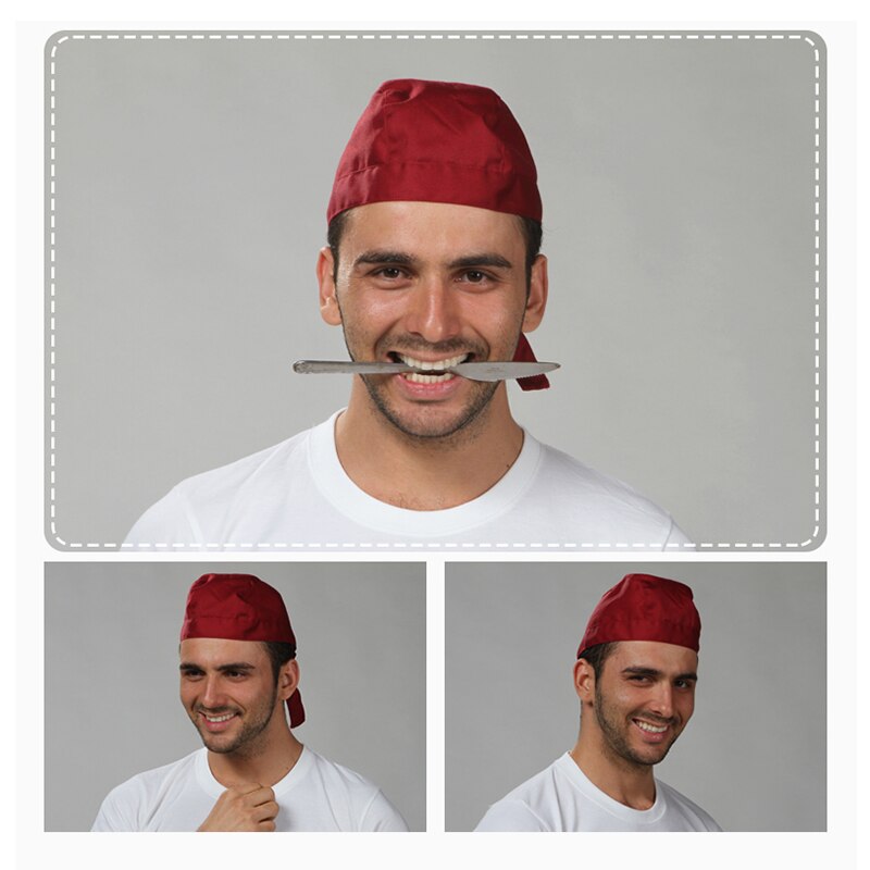 Women&#39;s chef Hat hotel kitchen restaurant cap waiters Ribbon Hats for man and woman adjust funky chief hats