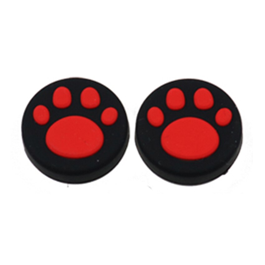 YuXi 2 sztuk słodki kociak Paw silikonowe nakładki na przyciski pokrywa dla przełącznik do nintendo NS Lite Joy Con JoyCon gałka analogowa Grip Joystick czapki: Red