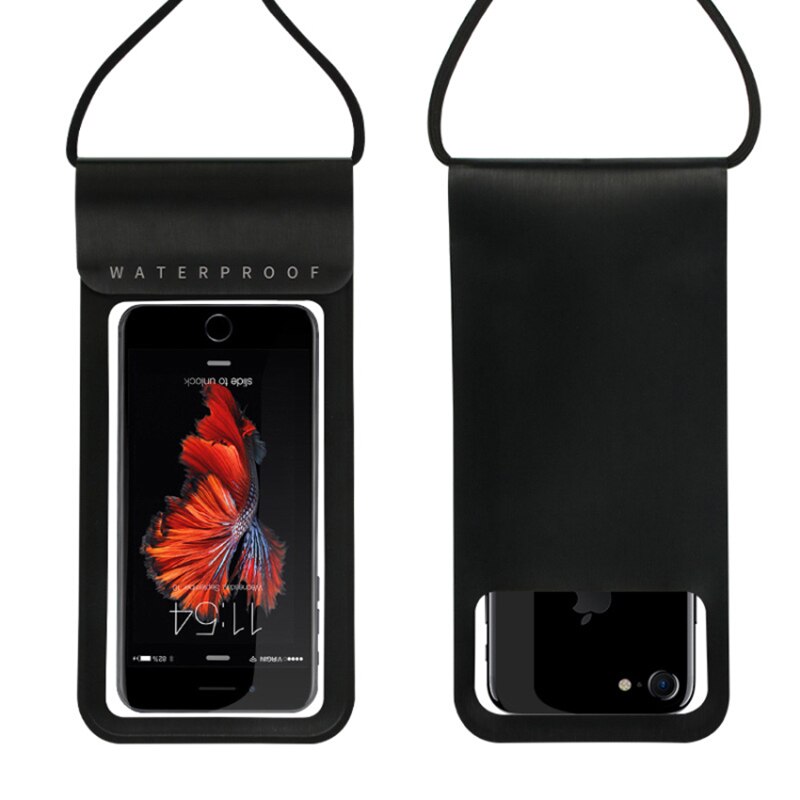 Real Waterdichte Tas Voor Iphone 11 Pro Max Xs X Xr 7 8 6 Plus Se Unde Water Proof telefoon Geval Voor Samsung S20 A71 A51 Cover: 6.5 inch / Black