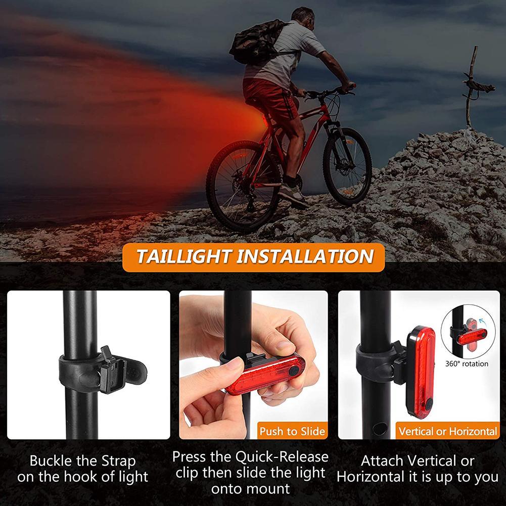 Rode Fiets Achterlicht Usb Oplaadbare Clip-On Led Lamp Fietsen Outdoor Mtb Fiets Achterlicht Veiligheidswaarschuwing flash Lamp