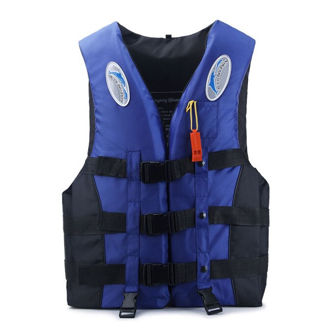 Water Safety Products European CE certification Adult and Child life jackets With Whistle Vest Happy Summer: Blue / S