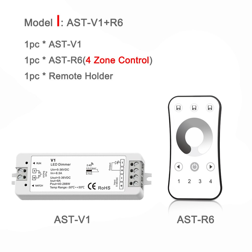 LED Dimmer 12V 24V PWM RF 2.4G Wireless Touch Remote Controller 5V 36V Smart Wifi Dimmer Switch for Single Color LED Strip Light: Model I