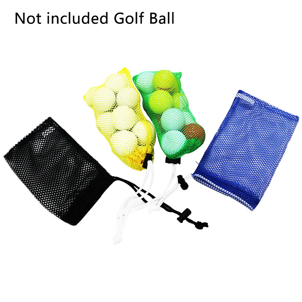 Stor tennis træningshjælp mesh net pose tilfældig farve opbevaringsholder bærende hængende snøre lukning tilbehør golfbold taske
