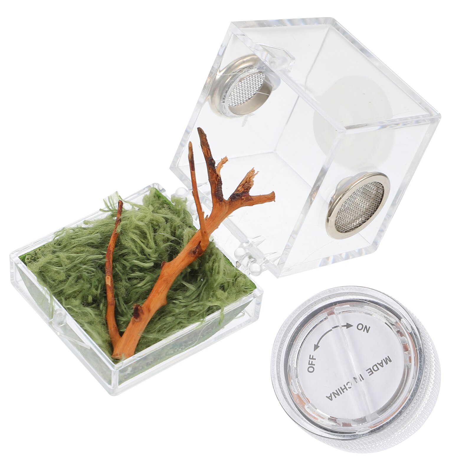 Spider Habitat Box Jumping Spider Breeding Case Spider Storage Box with Lamp Transparent Breeding Box for Spiders Small Insects