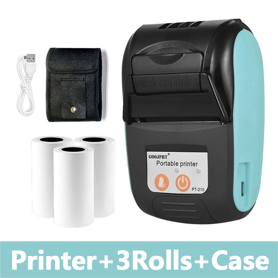 Mini Portable Thermal Receipt POS Printer Wireless Bluetooth 58mm Ticket Bill IOS Android PC Invoice Business Retail Ink-free: Pink