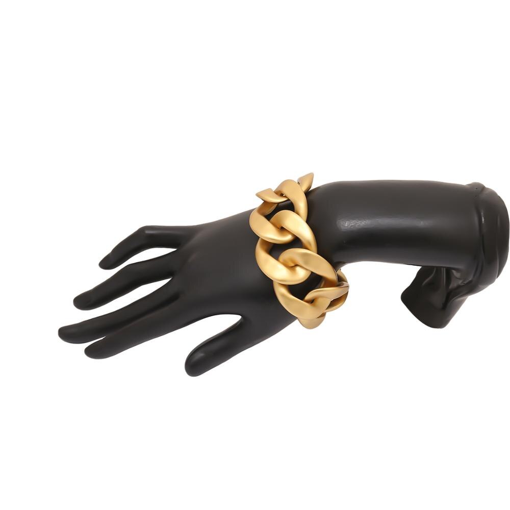 Lacteo Punk Große CCB Kette Armreif Armbinde für Frauen Hüfte hüpfen Goldene Dick klobig Kette Charme Armbinde Schmuck Armbinde